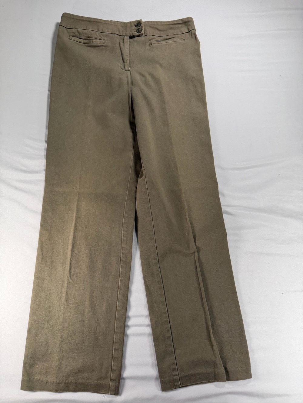 Relativity Womens Size 10 Khaki Wide Leg Dress Pants Cotton Stretch Slacks #1062